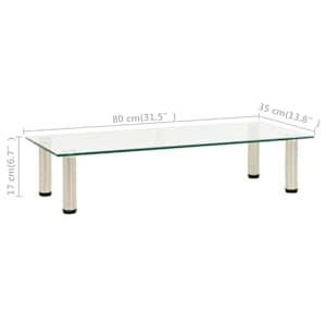 TV stolek průhledný 80 x 35 x 17 cm tvrzené sklo - obrázek 5