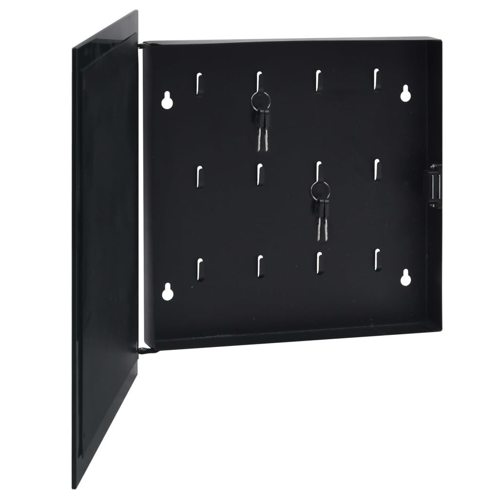 vidaXL Sleutelkast met magneetbord 35x35x4 cm zwart afbeelding