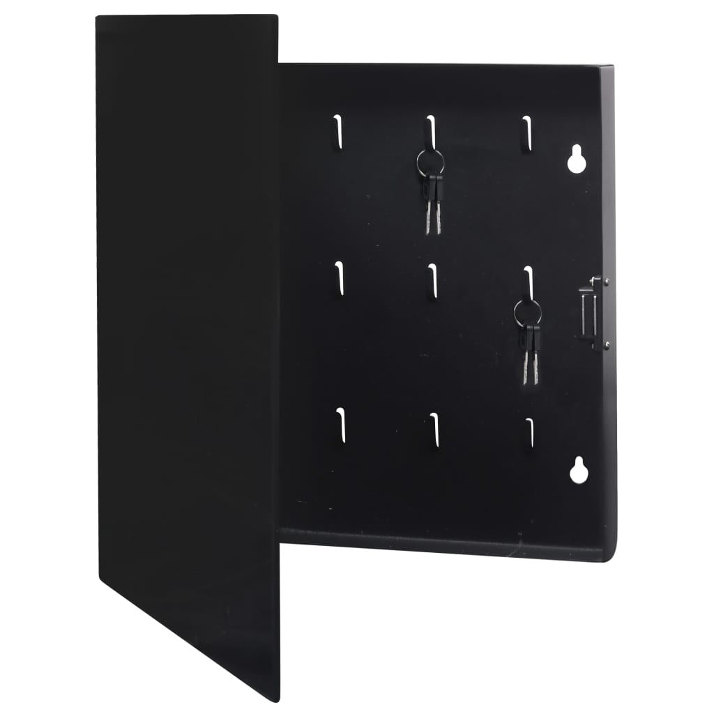 Fekete kulcsszekrény mágneses lappal 35 x 35 x 5,5 cm 