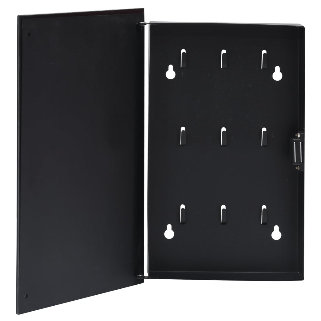 vidaXL Casetă pentru chei cu tablă magnetică, negru, 30 x 20 x 5,5 cm imagine vidaxl.ro