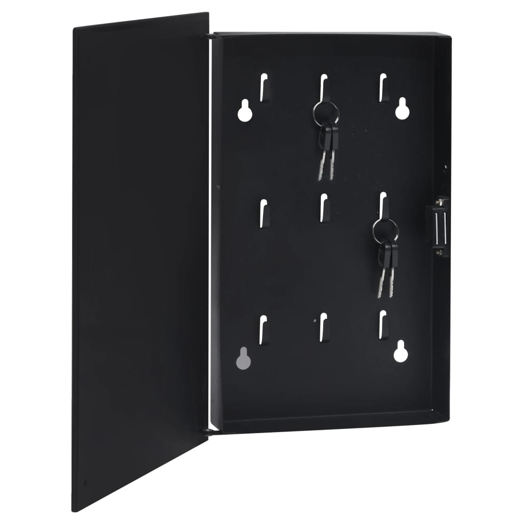 Vidaxl Caseta Pentru Chei Cu Tabla Magnetica, Negru, 30 X 20 X 5,5 Cm