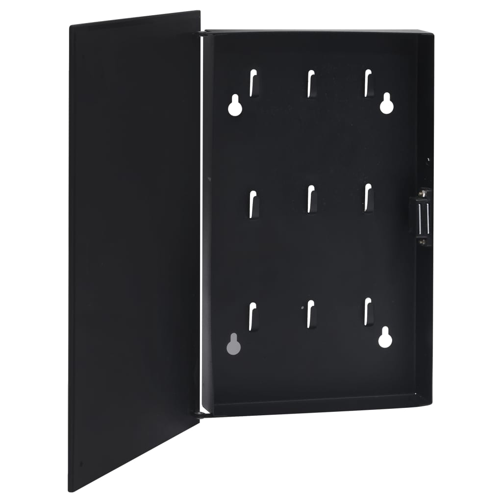 Fekete kulcsszekrény mágneses lappal 30 x 20 x 5,5 cm 