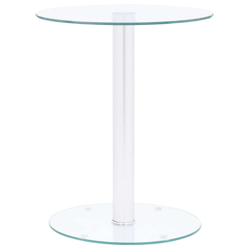 Sofabord i hærdet glas - Ø40 cm, transparent/sølv