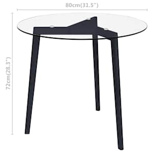 Jídelní stůl průhledný 80 cm tvrzené sklo - obrázek 7