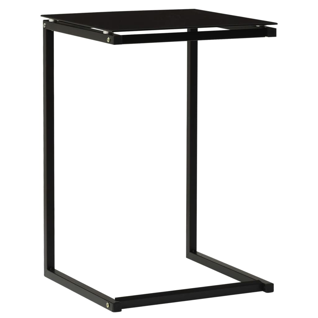 vidaXL Beistelltisch Schwarz 40x40x60 cm Hartglas