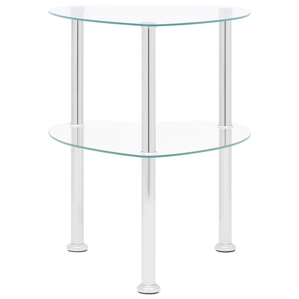 2patrový odkládací stolek průhledný 38×38×50 cm tvrzené sklo