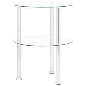 vidaXL 2-korruseline lisalaud, l&auml;bipaistev 38 cm, karastatud klaas