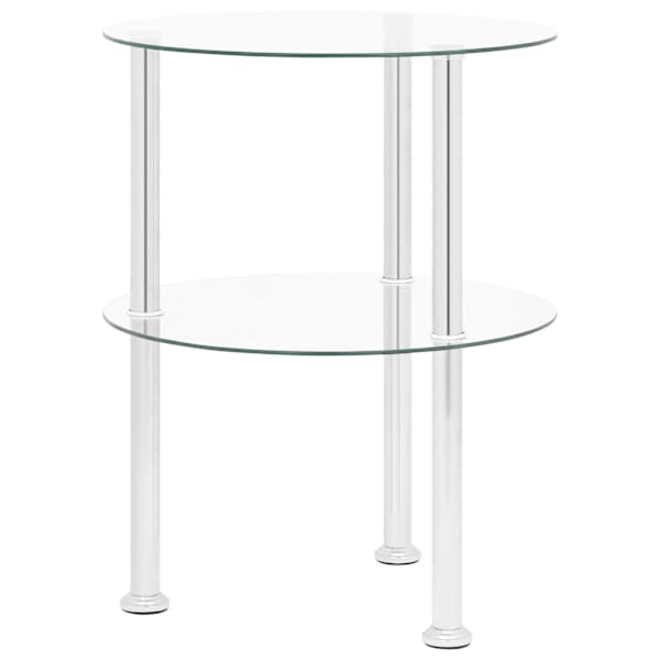vidaXL 2-korruseline lisalaud, l&auml;bipaistev 38 cm, karastatud klaas