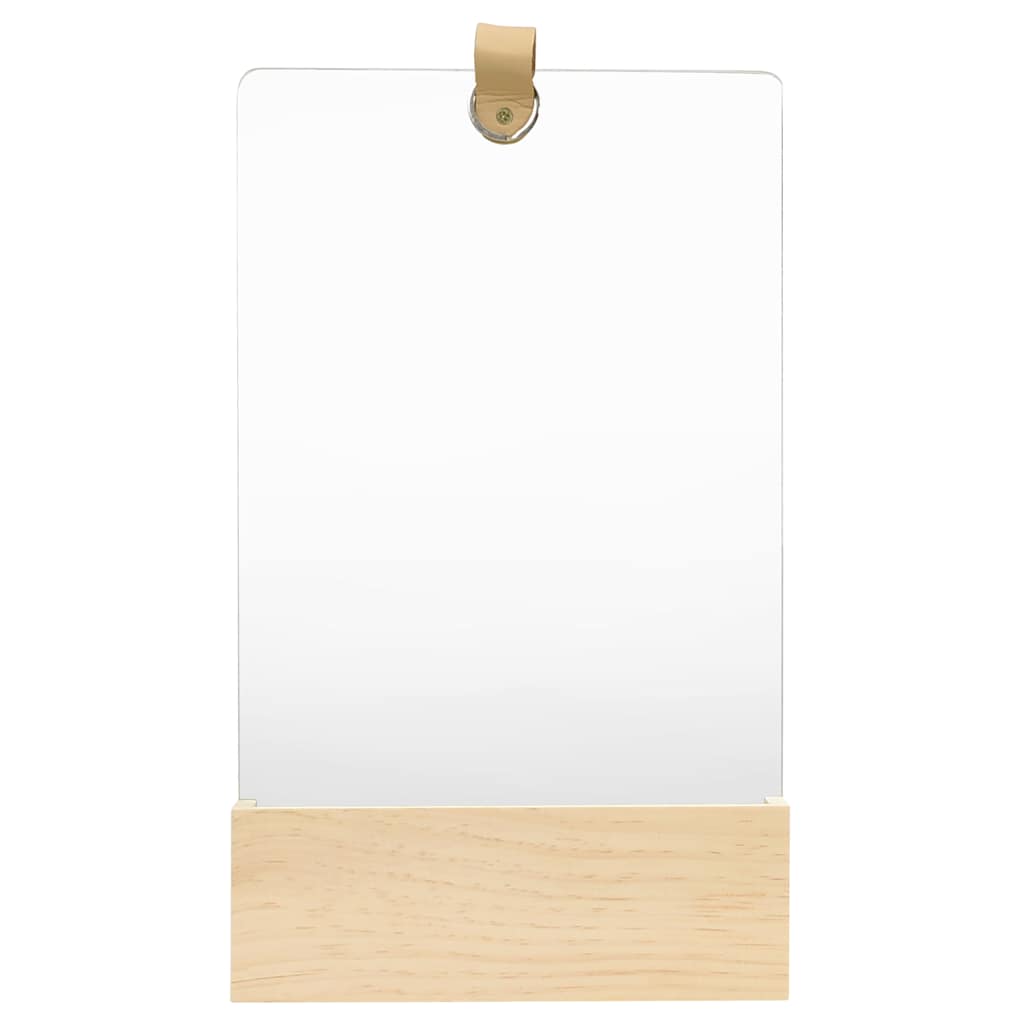 Vægspejl 23 × 39,5 cm med hylde i massivt fyrretræ