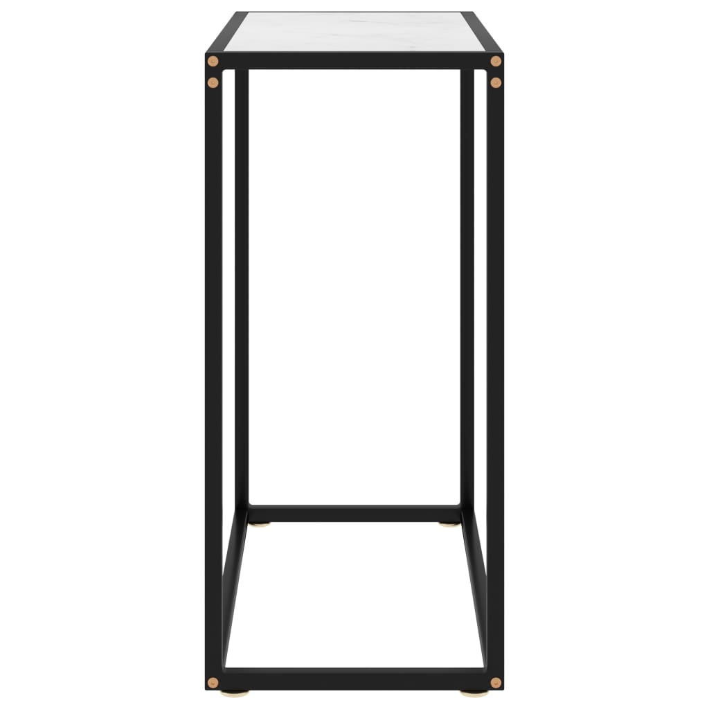 Fehér edzett üveg tálalóasztal 60 x 35 x 75 cm 