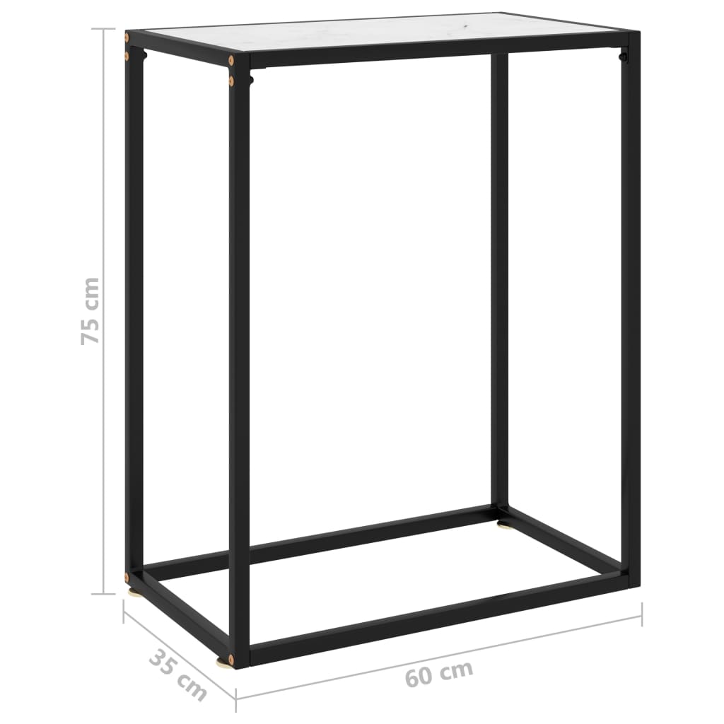 Fehér edzett üveg tálalóasztal 60 x 35 x 75 cm 