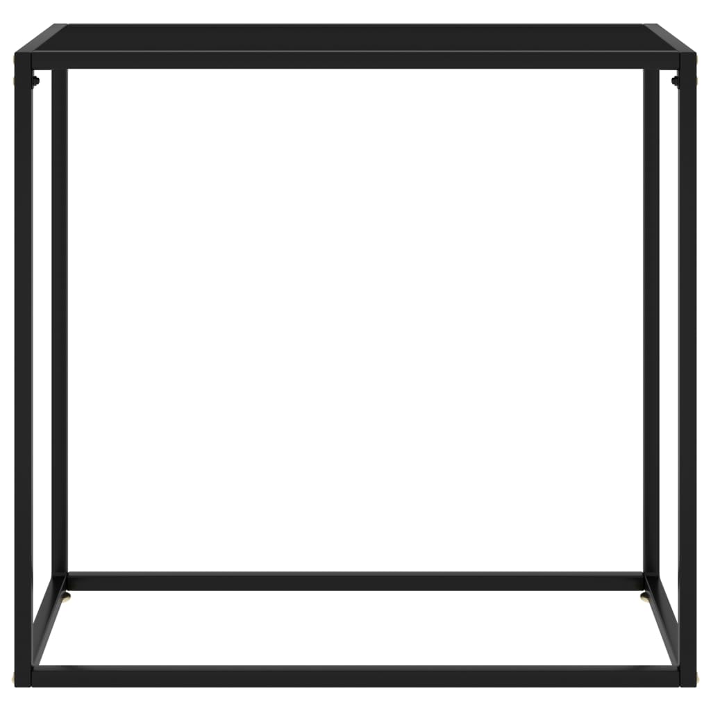 Fekete edzett üveg tálalóasztal 80 x 35 x 75 cm 