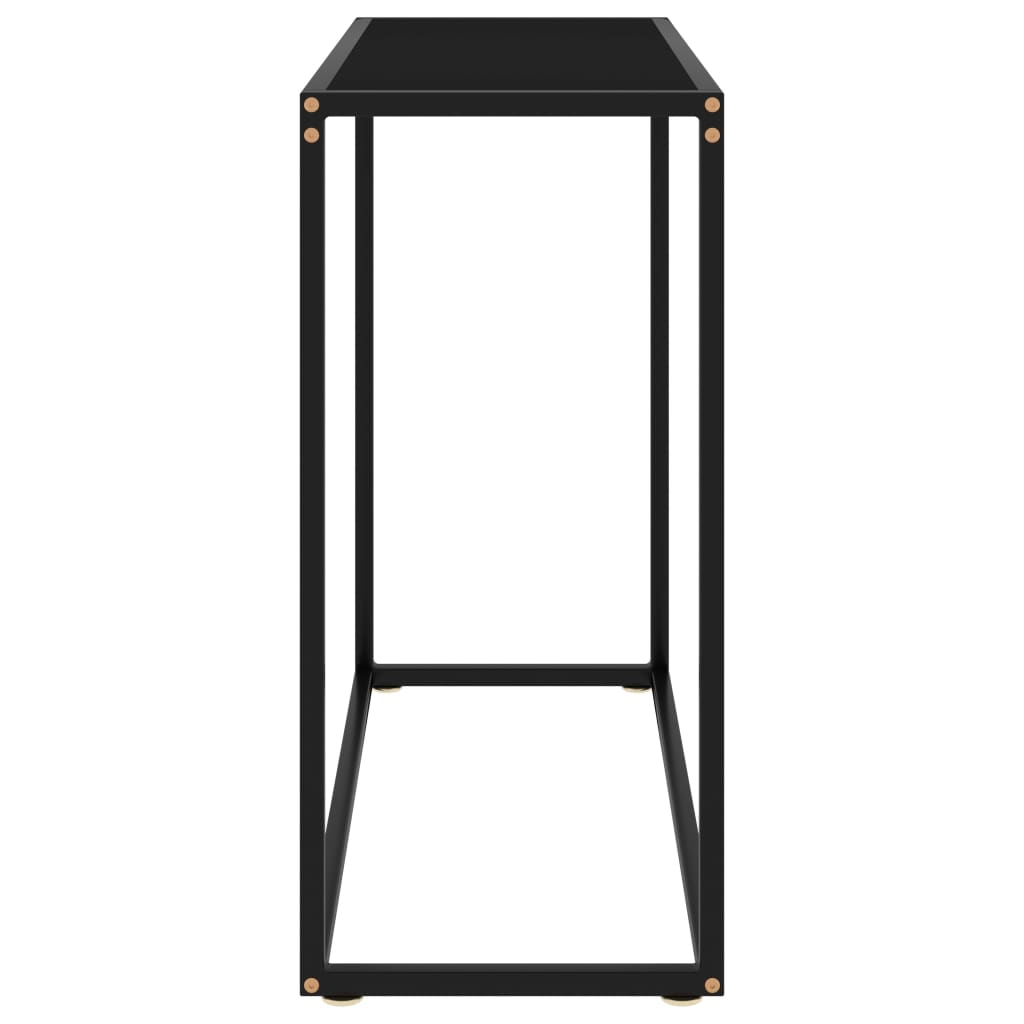 Fekete edzett üveg tálalóasztal 80 x 35 x 75 cm 