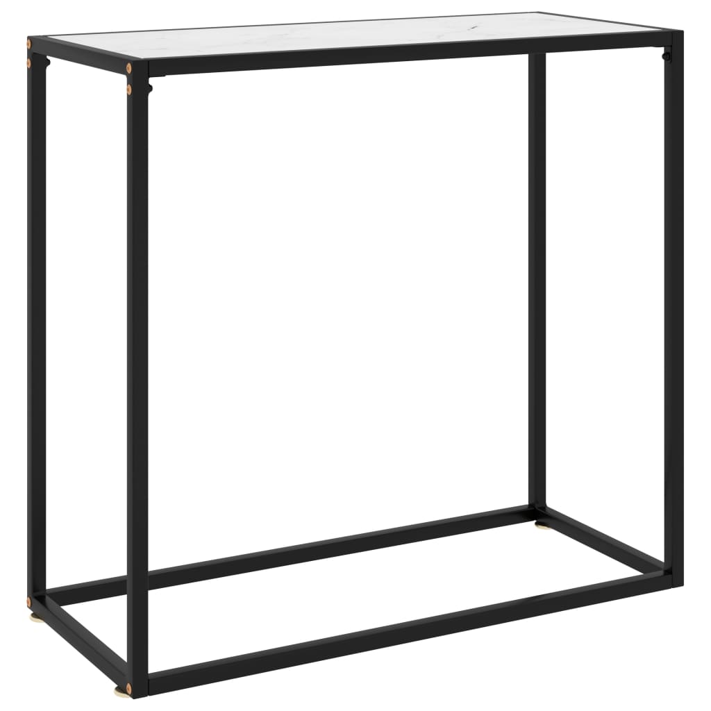  Konzolový stolík biely 80x35x75 cm tvrdené sklo
