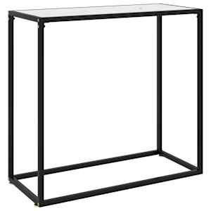 vidaXL konsoollaud, valge, 80 x 35 x 75 cm, karastatud klaas