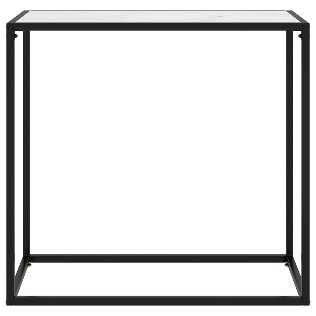  Konzolový stolík biely 80x35x75 cm tvrdené sklo