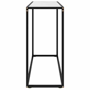 Konzolový stolek bílý 100 x 35 x 75 cm tvrzené sklo - obrázek 3