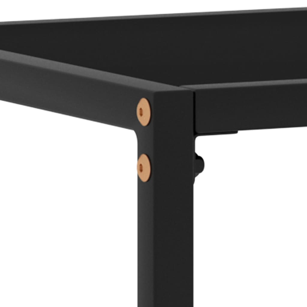  Konzolový stolík čierny 120x35x75 cm tvrdené sklo