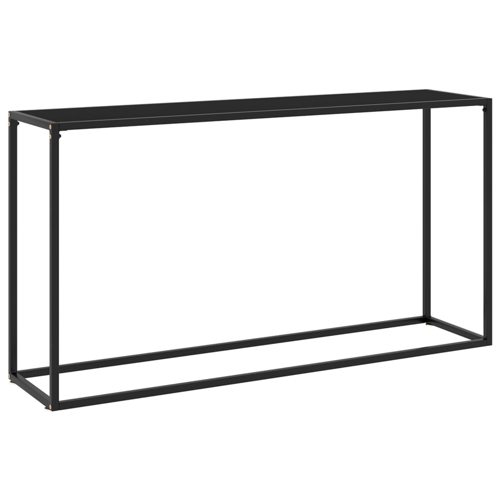 

vidaXL Console Table Black 55.1"x13.8"x29.5" Tempered Glass