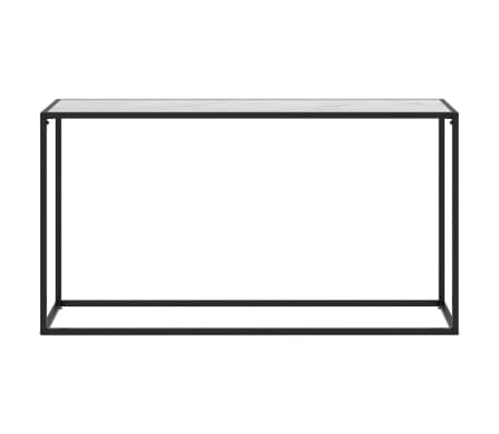 vidaXL Konsolbord vit 140x35x75 cm härdat glas