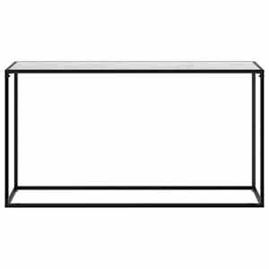 vidaXL Konsolinis staliukas, baltas, 140x35x75cm, grūdintas stiklas
