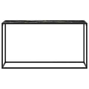 vidaXL Konsolinis staliukas, juodas, 140x35x75cm, grūdintas stiklas