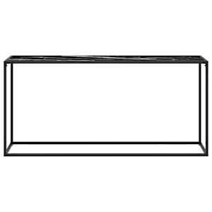 vidaXL Konsolinis staliukas, juodas, 160x35x75cm, grūdintas stiklas