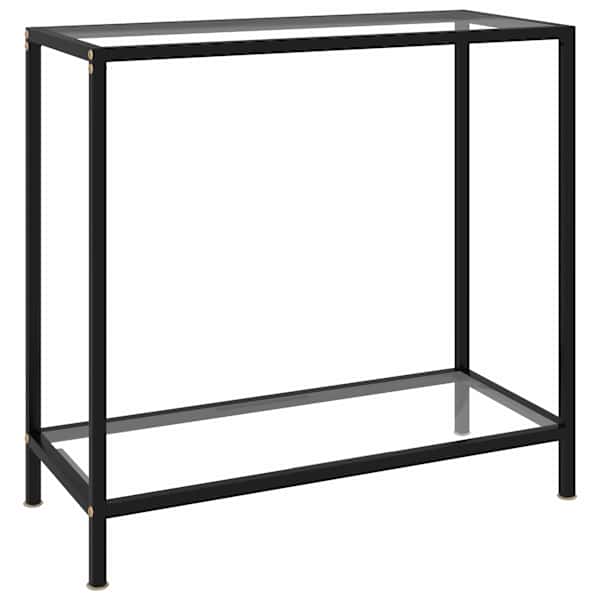 vidaXL konsoollaud, l&auml;bipaistev, 80 x 35 x 75 cm, karastatud klaas