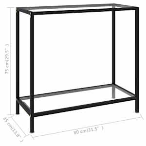 Konzolový stolek transparentní 80 x 35 x 75 cm tvrzené sklo - obrázek 6