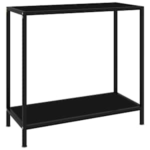 vidaXL konsoollaud, must, 80 x 35 x 75 cm, karastatud klaas