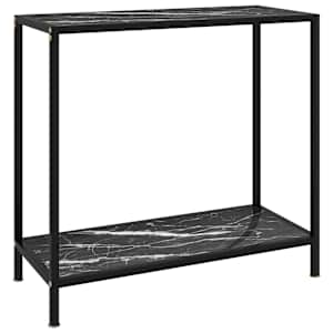 vidaXL konsoollaud, must, 80 x 35 x 75 cm, karastatud klaas