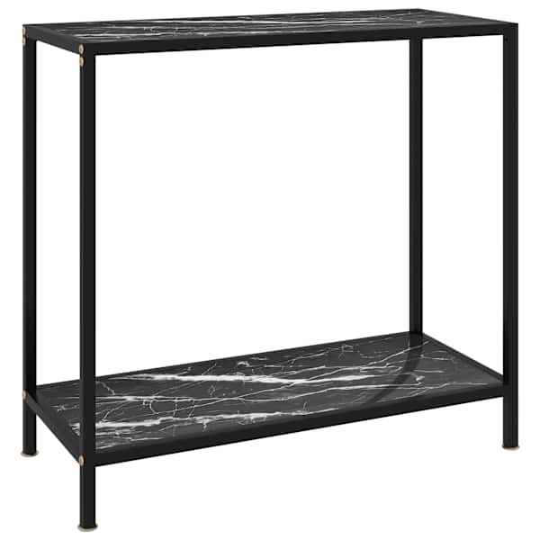 vidaXL konsoollaud, must, 80 x 35 x 75 cm, karastatud klaas