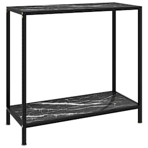Konzolový stolek černý 80 x 35 x 75 cm tvrzené sklo - obrázek 1