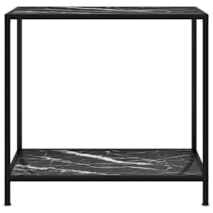 Konzolový stolek černý 80 x 35 x 75 cm tvrzené sklo - obrázek 2