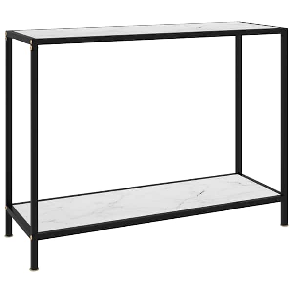 vidaXL konsoollaud, valge, 100 x 35 x 75 cm, karastatud klaas