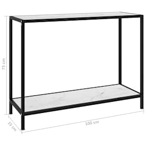 Konzolový stolek bílý 100 x 35 x 75 cm tvrzené sklo - obrázek 6