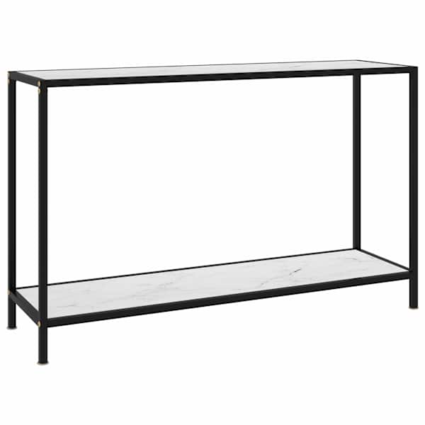 vidaXL konsoollaud, valge, 120 x 35 x 75 cm, karastatud klaas