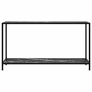 vidaXL Konsolinis staliukas, juodas, 140x35x75cm, grūdintas stiklas