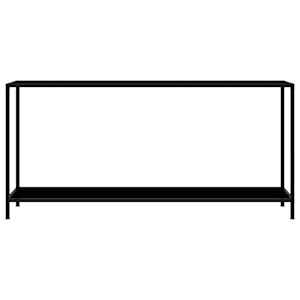 vidaXL Konsolinis staliukas, juodas, 160x35x75cm, grūdintas stiklas