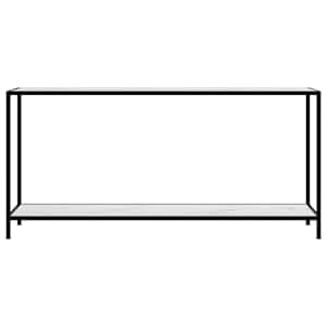 vidaXL Konsolinis staliukas, baltas, 160x35x75cm, grūdintas stiklas