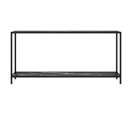 vidaXL Konsolentisch Schwarz 160x35x75 cm Hartglas