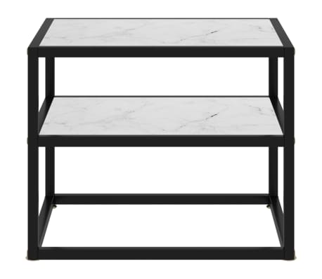 vidaXL Konsollbord hvit 50x40x40 cm herdet glass