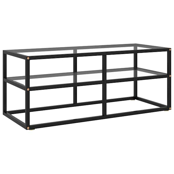 vidaXL telerialus must karastatud klaas, 100 x 40 x 40 cm