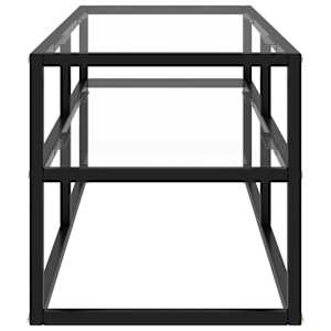 TV stolek černý s tvrzeným sklem 100 x 40 x 40 cm - obrázek 3
