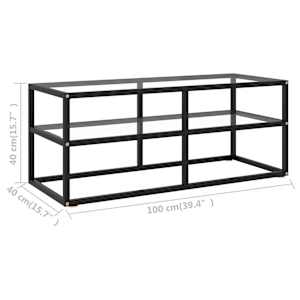 TV stolek černý s tvrzeným sklem 100 x 40 x 40 cm - obrázek 6