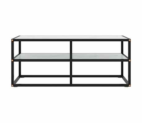 vidaXL TV-Schrank Schwarz mit Hartglas Marmor-Optik 100x40x40 cm
