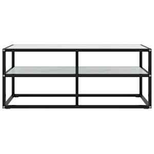 vidaXL TV-Schrank Schwarz mit Hartglas Marmor-Optik 100x40x40 cm
