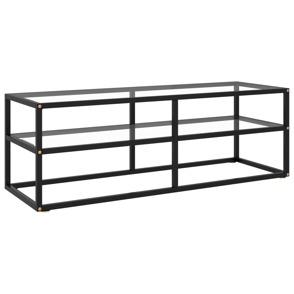 vidaXL TV-Schrank Schwarz mit Hartglas 120x40x40 cm