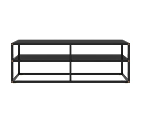 vidaXL Televizoriaus spintelė, juoda, 120x40x40cm, su juodu stiklu