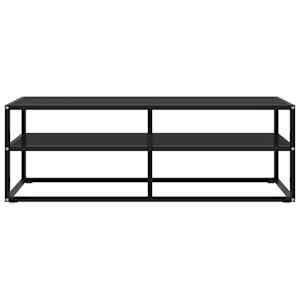 vidaXL Televizoriaus spintelė, juoda, 120x40x40cm, su juodu stiklu